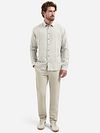 No Excess Camisa Casual Algodón Y Lino Rayas Taupe Model / Voorkant
