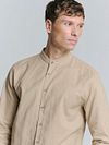 No Excess Shirt Mix Laine Beige Model / Voorkant