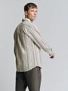 No Excess Chemise Beige Rayé Model / Achterkant