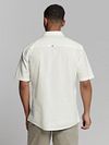 No Excess Chemise Manches Courtes Lin et Coton Blanc Model / Achterkant