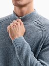 No Excess Half Zip Pullover Chenille Blue Model / Detail
