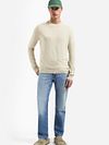 No Excess Jersey Slub Beige Model / Voorkant
