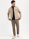 Overshirt No Excess w odcieniu beżowego melanżu Model / Voorkant