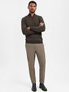 Maglione No Excess Half Zip in taupe mélange Model / Voorkant