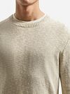 No Excess Maglione Slub Beige Model / Detail