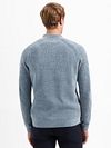 No Excess Maglione in ciniglia con half zip blu Model / Achterkant