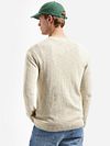 No Excess Maglione Slub Beige Model / Achterkant