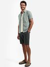No Excess Short Sleeve Jersey Overhemd Print Groen Model / Zijkant