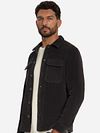 No Excess Overshirt Full Button Rib Sweat Brown Model / Voorkant