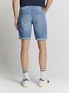 No Excess short in denim stretch bleach Model / Achterkant