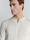 No Excess Half Zip Poloshirt Off White Model / Voorkant