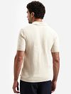 No Excess Half Zip Poloshirt Ecru Model / Achterkant