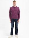 No Excess Polo Zip Pull Dark Wine Model / Voorkant