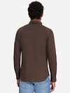 No Excess Shirt Brown Melange Flannel Model / Achterkant