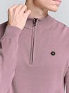 No Excess sweter z zamkiem do połowy w kolorze mauve Model / Voorkant