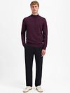 Sweter No Excess Half Zip w kolorze bordowego melanżu Model / Voorkant