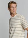 No-Excess T-skjorte med rund hals og jacquard-striper Model / Voorkant