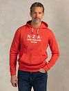 NZA Hoodie French Rib Garment Washed Red Model / Voorkant