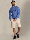 NZA Sweater French Rib Logo Blau Model / Voorkant