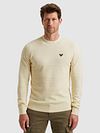 PME Legend Struktur Pullover Melange Ecru Model / Voorkant