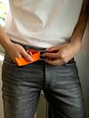 Suitable Geflochtener Gürtel Orange Model / Voorkant