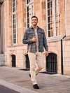 Suitable Koszula overshirt Mieszanka wełny Bouclé brązowy Model / Sfeerbeeld