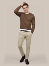 Suitable chino Plato in velluto a coste off white