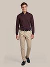 Suitable Chino Pico Pleat Flanell Sand Model / Voorkant