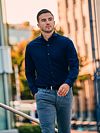 Suitable Chino Pico Pleat Flanel Grey Model / Sfeerbeeld with Bram