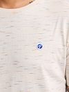 Camiseta Petrol Sandstone Melange Ecru Model / Detail