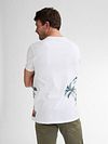 Petrol T-Shirt Islandcrest Print Hvid Model / Achterkant
