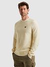 PME Legend Structure Pullover Melange Ecru Model / Voorkant