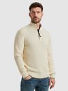 PME Legend Half Zip Structure Sweater Ecru Model / Voorkant