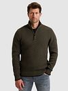 PME Legend Half Zip Structure Sweater Beluga Green Model / Voorkant