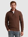 PME Legend Half Zip Structure Sweater Brown Model / Voorkant