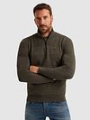 PME Legend Half Zip Structure Mouliné Sweater Dusky Green