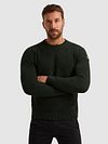 PME Legend Mouliné Structure Pullover Dunkelgrün Model / Voorkant