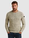 PME Legend Mouliné Structure Sweater Greige Model / Voorkant