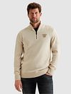 PME Legend Half Zip Sweater Ecru Model / Voorkant