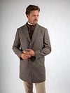 Płaszcz wełniany Suitable Pepita w kolorze beżowo-kamelowym Model / Voorkant