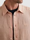 Camisa de manga corta PME Legend de algodón y lino en rosa Model / Detail