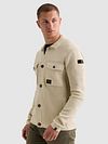 PME Legend Cardigan Mixed Textures Ecru Model / Voorkant