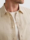 PME Legend Short Sleeve Hemd Cotton Linen Ecru Model / Detail