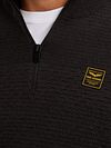 Maglia PME Legend con mezza zip a struttura mouliné nera Model / Detail