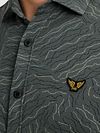 PME Legend Short Sleeve Overhemd Print Dark Slate Model / Detail