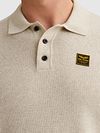 PME Legend Poloshirt Knitted Structure Ecru Model / Detail