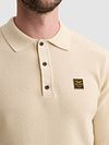 PME Legend Knitted Longsleeve Polo shirt Bone White Model / Detail