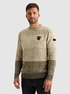 PME Legend Striped Structure Pullover Beige