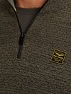 Sweter PME Legend Half Zip Structure Mouliné w kolorze przygaszonej zieleni Model / Detail