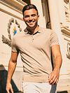 Suitable Polo Shirt Rishi Merino Wool Beige Model / Sfeerbeeld
